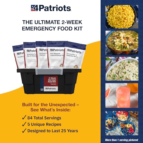 4Patriots 2-Week Survival Food Kit, 84 Servings, 25-Year Shelf Life T5486
