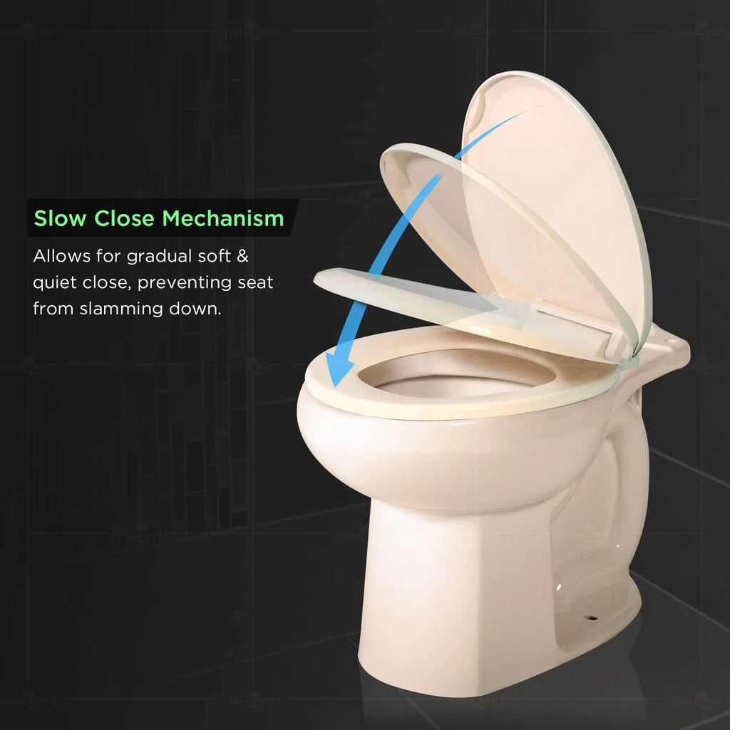 B4TSPR Round Plastic Toilet Seat Slow Close Easy Remove O175292