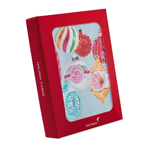Papyrus Boxed Christmas Cards with Envelopes, Christmas Trees, 14-Count C8880