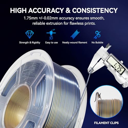 JAYO 3D Printer Filament Bundle, PLA Silk Multicolor 1.75mm, 8 Rolls 2kg G112230