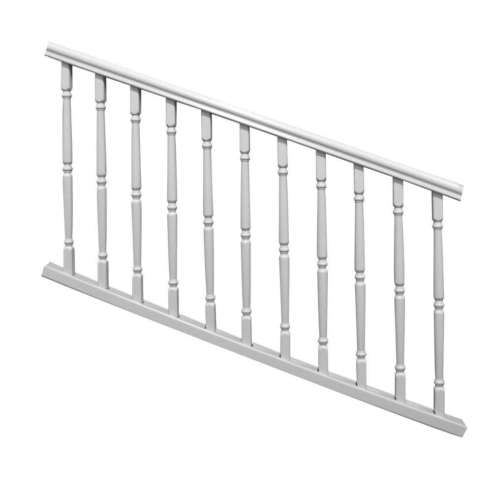 Veranda Stair Rail Kit White PolyComposite Without Brackets Williamsburg 6 ft. x 36 in. 73003987 - Megean