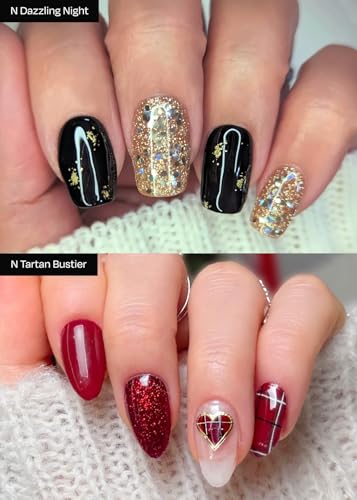 ohora Semi Cured Gel Nail Strips Red Chrome & Joy Christmas Set V6536
