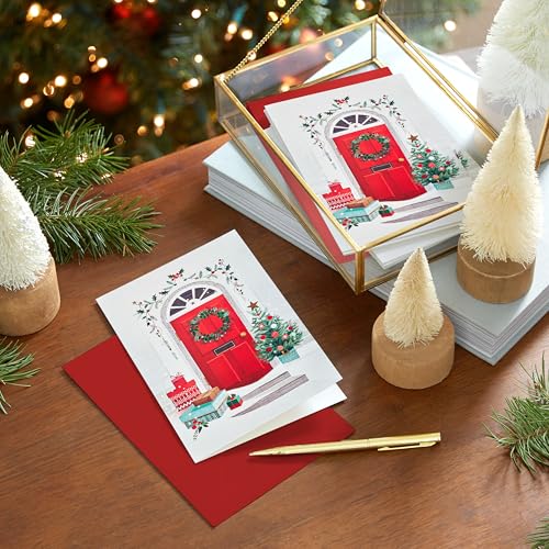Hallmark Boxed Christmas Cards with Envelopes, Red Front Door R43126