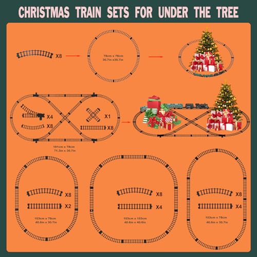 Electric Train Set for Kids with Steam Locomotive, Light & Sounds S601002