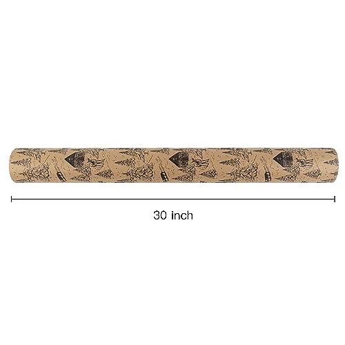 RUSPEPA Christmas Wrapping Paper Jumbo Roll Kraft Paper, Christmas Tree Design, 30 in x 100 ft U53088