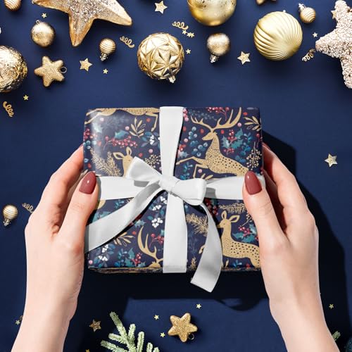 RUSPEPA Christmas Wrapping Paper Jumbo Roll Kraft Paper, Christmas Tree Design, 30 in x 100 ft U53088