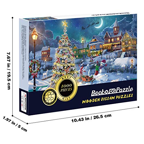 Becko 1000 Piece Wooden Jigsaw Puzzle for Adults, Snow Scene N4512