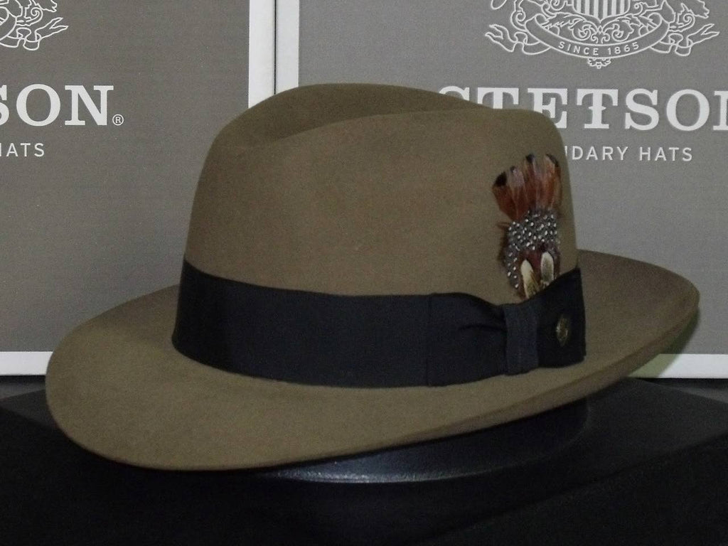 Stetson Temple Fur Felt Fedora Hat, Gray