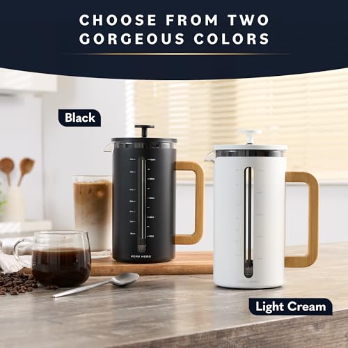 Home Hero French Press Coffee Maker 34 oz with Bamboo Handle M7727