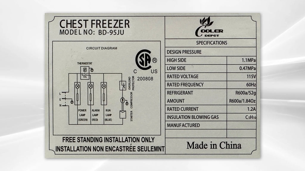 3.5 Cu. Ft. Single Door Chest Freezer B61562