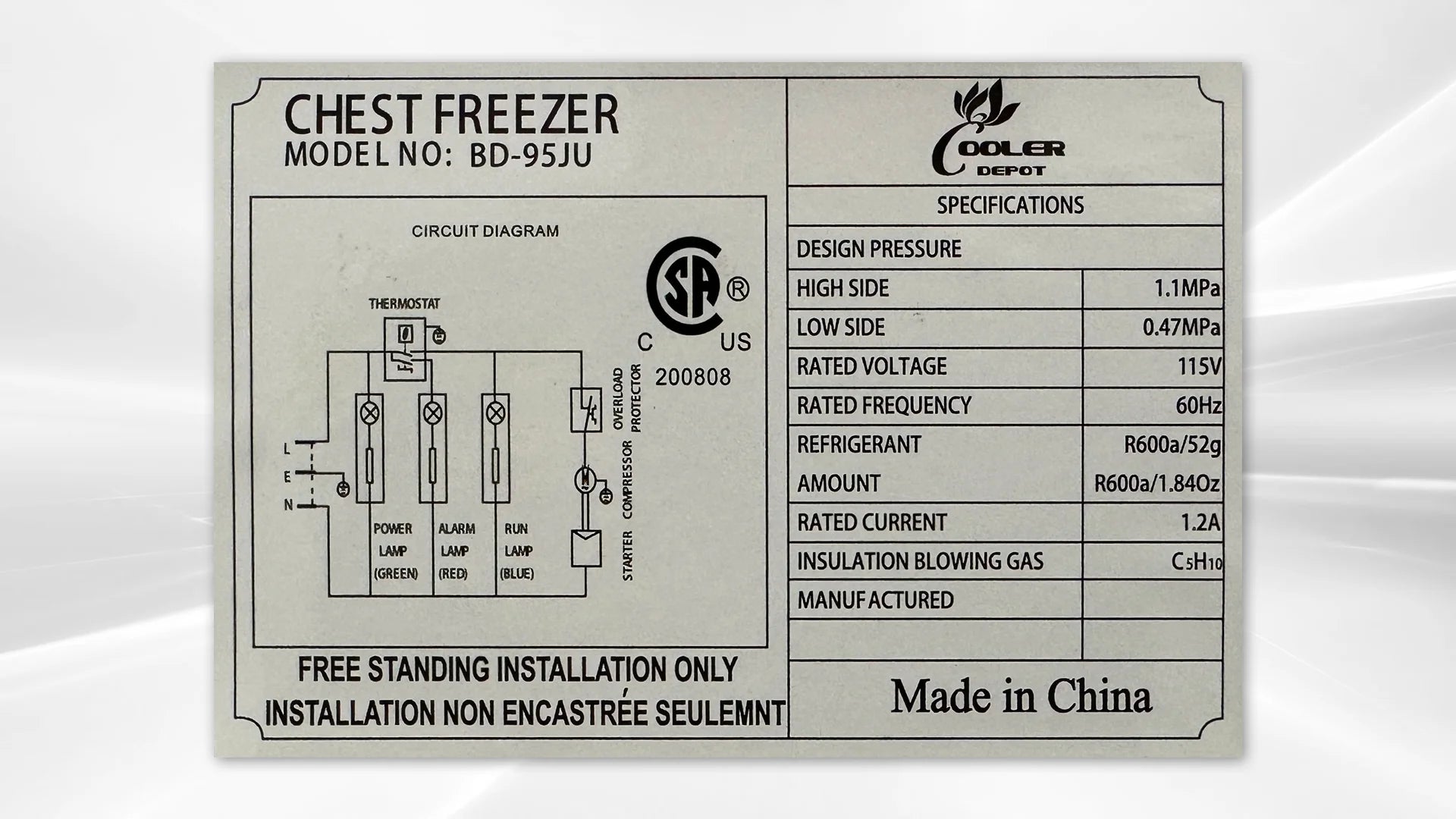 3.5 Cu. Ft. Single Door Chest Freezer B61562