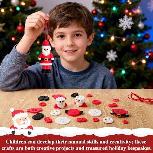 Faneswalk DIY Christmas Button Ornament Making Set, 4PCS L700