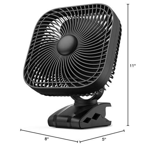 SLENPET 20000mAh Rechargeable Portable Clip on Fan with Light & Hook R310107