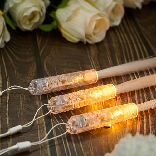 Kasyat 10 Pieces LED Fiber Optic Glow Wands for Party Favors P397