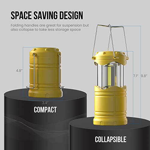 Lichamp LED Camping Lantern 4 Pack, Battery Powered Portable Hanging Light X975