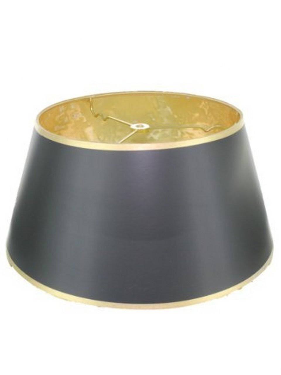 Upgradelights Black with Gold Shallow Oval 12 inch Vintage Bouillotte Style Lampshade (Black with Gold) - Avayadevconnect