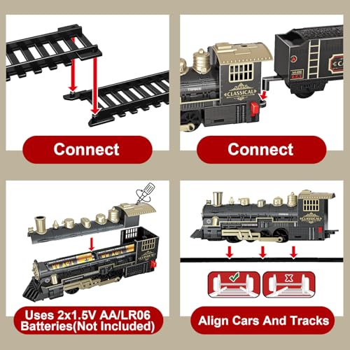 JUQU Christmas Train Set for Kids Ages 3-8 with Remote Control, Lights & Sounds X829788