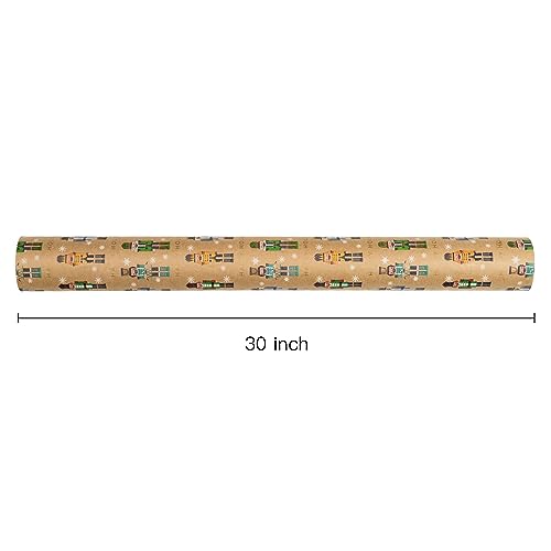RUSPEPA Christmas Wrapping Paper Jumbo Roll Kraft Paper, Christmas Tree Design, 30 in x 100 ft U53088