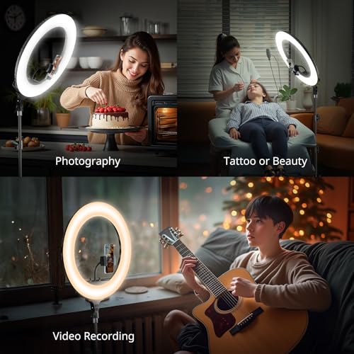 Aureday 14'' Selfie Ring Light with 62'' Tripod Stand and Phone Holder W597
