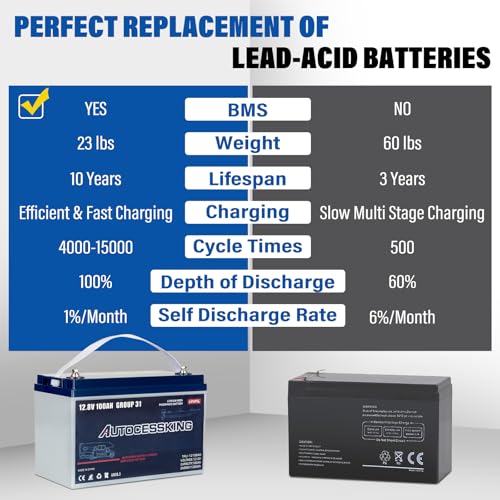 12V 100Ah BCI Group 24 LiFePO4 Battery with Low-Temp Protection F4727
