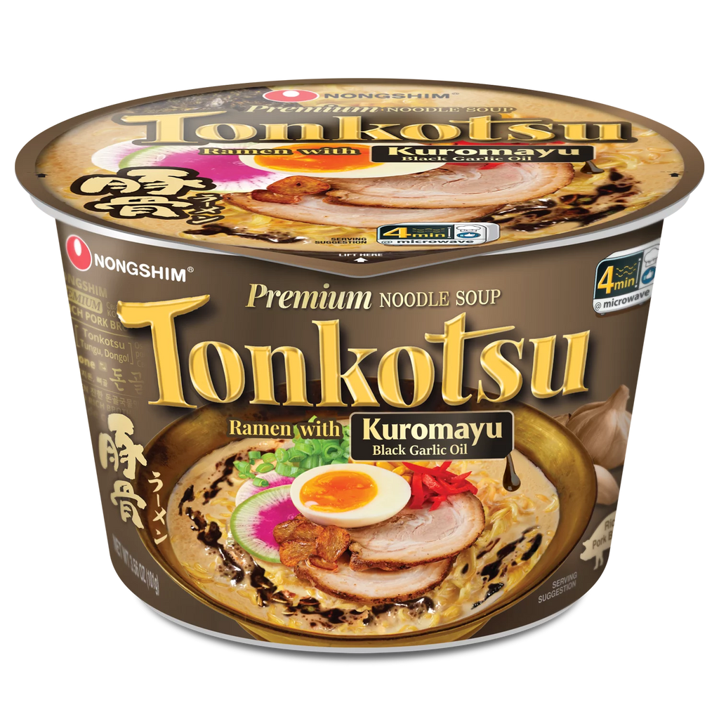 Nongshim Tonkotsu Spicy Pork & Black Garlic Ramyun Noodle Soup, 3.6oz, 6 Count J970