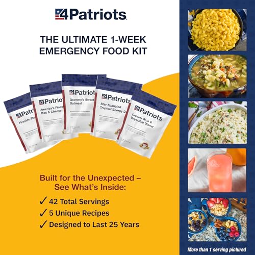 4Patriots 2-Week Survival Food Kit, 84 Servings, 25-Year Shelf Life T5486
