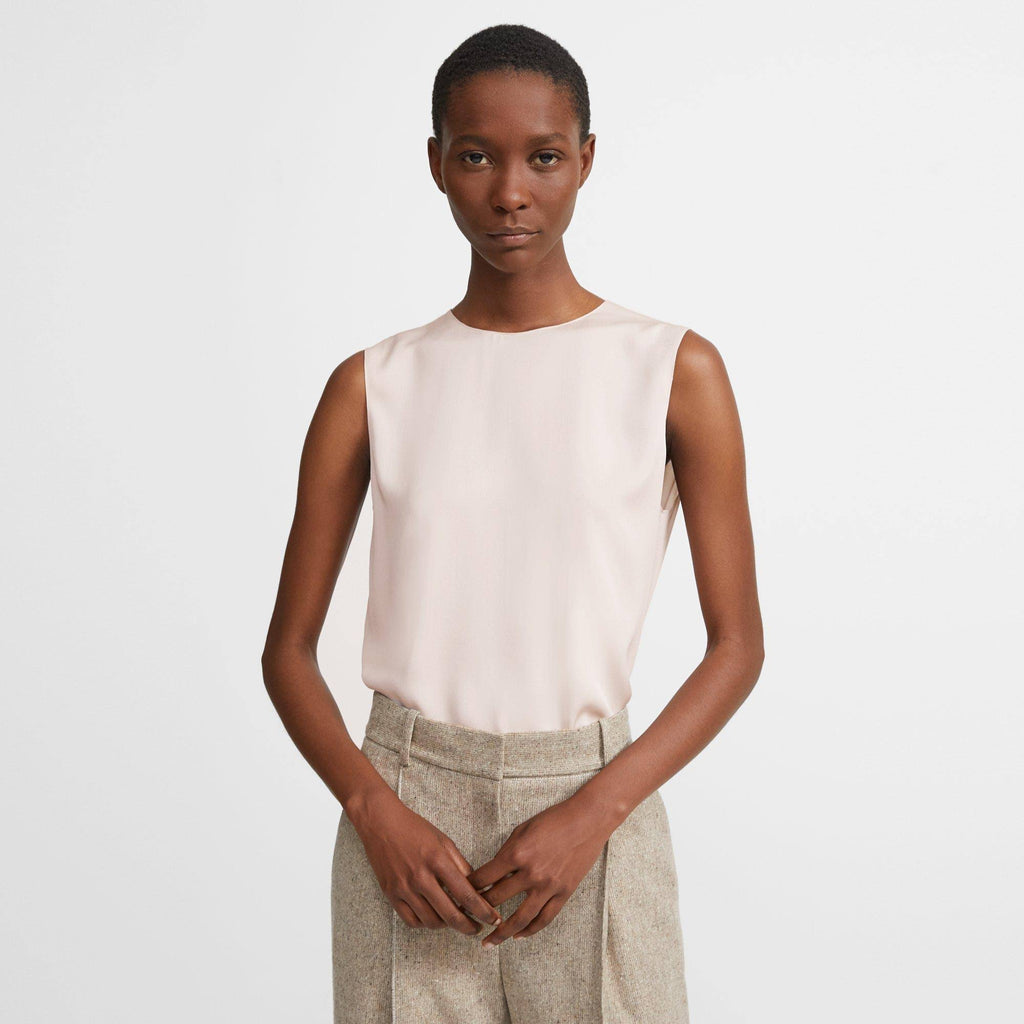 Theory Sleeveless Silk Stretch Top Pink Q675