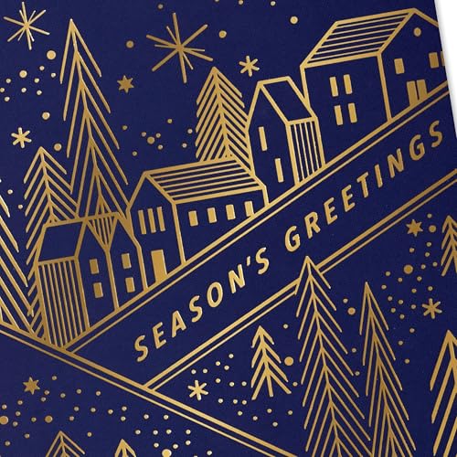 Hallmark Modern Boxed Christmas Cards with Envelopes, Evergreen Branches and Holly A12256