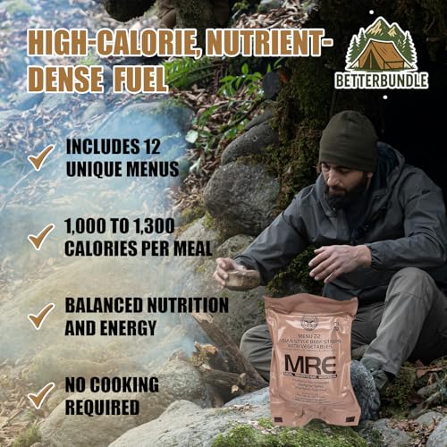 U.S. MRE Meals Ready to Eat Variety Pack of 12 with Flameless Heater I58581