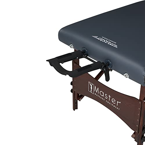 Master Massage Newport Portable Massage Table with 2.5" Cushion, Walnut Hardwood, Black, 30" R296868