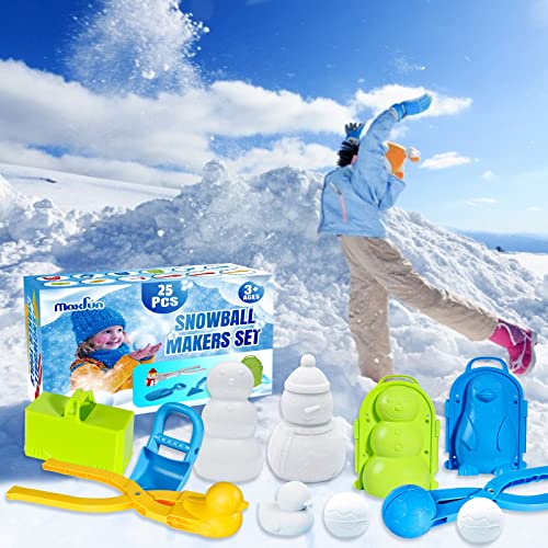 Max Fun 25Pcs Snowball Tool Kit with Handle for Kids Outdoor Play U3641