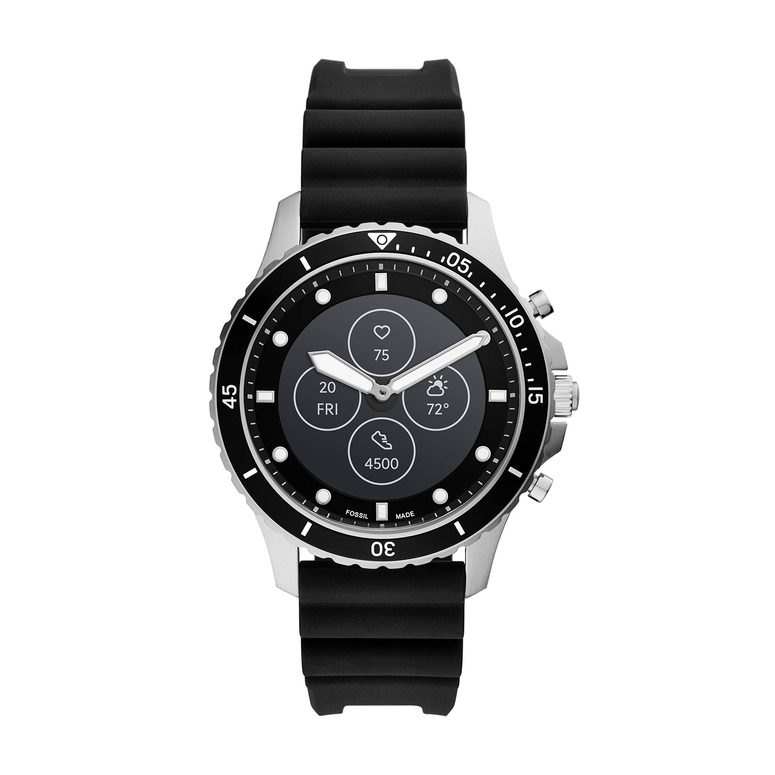 Fossil Men&s Hybrid Smartwatch HR FB-01 Silicone - Black - Megean