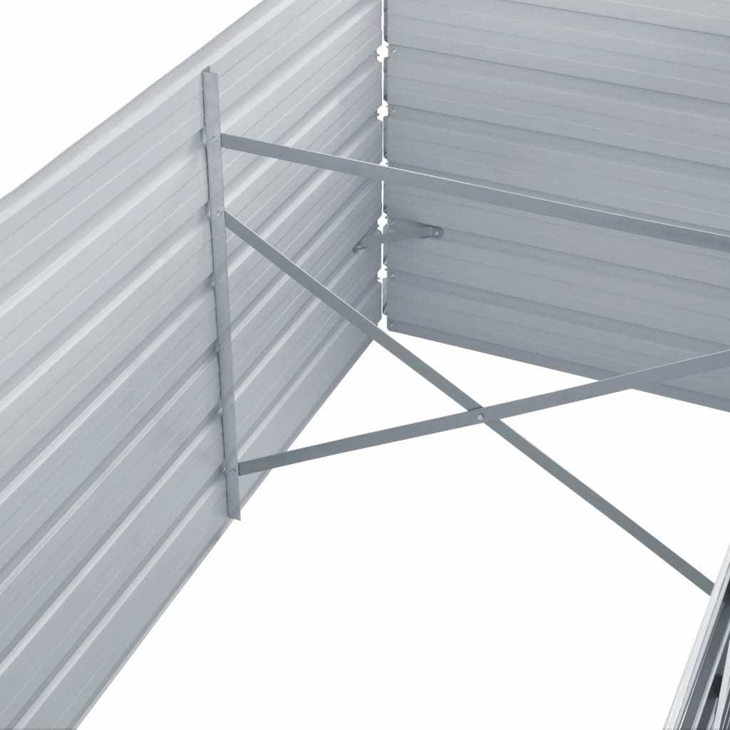 vidaXL Galvanized Steel Raised Garden Bed Gray Q677