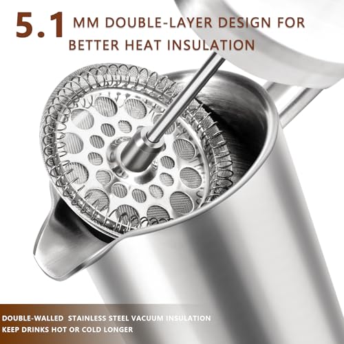 12 OZ Stainless Steel French Press Coffee Maker for Camping Travel U99491
