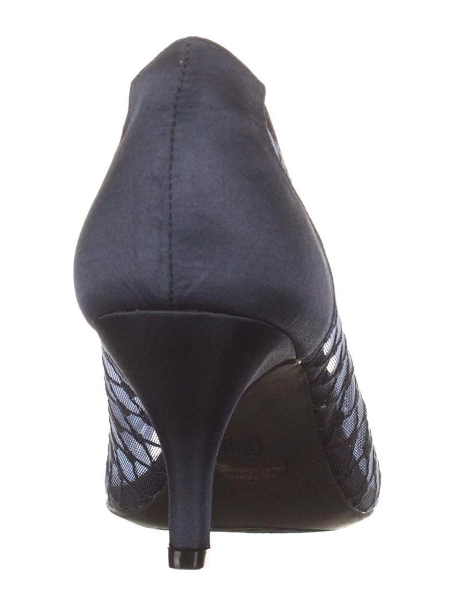 KAREN SCOTT Women's Navy Mixed Media Glass Brooch Kitten Heel Slip On Pumps 7 M B36598