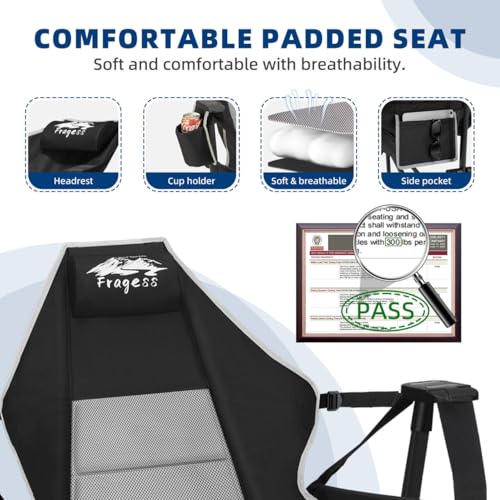Portable Hammock Camping Chair with Adjustable Back, Supports 330lbs N68621