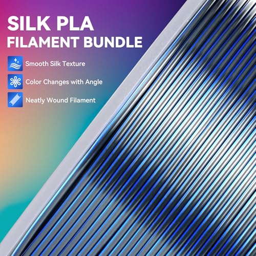 JAYO 3D Printer Filament Bundle, PLA Silk Multicolor 1.75mm, 8 Rolls 2kg G112230