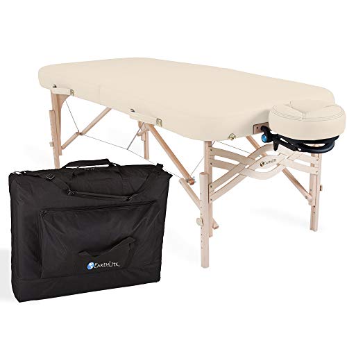 EARTHLITE Premium Portable Massage Table Package SPIRIT with Flex-Rest Face Cradle & Strata Face Pillow, Carry Case, Made in USA E382