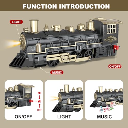 JUQU Christmas Train Set for Kids Ages 3-8 with Remote Control, Lights & Sounds X829788