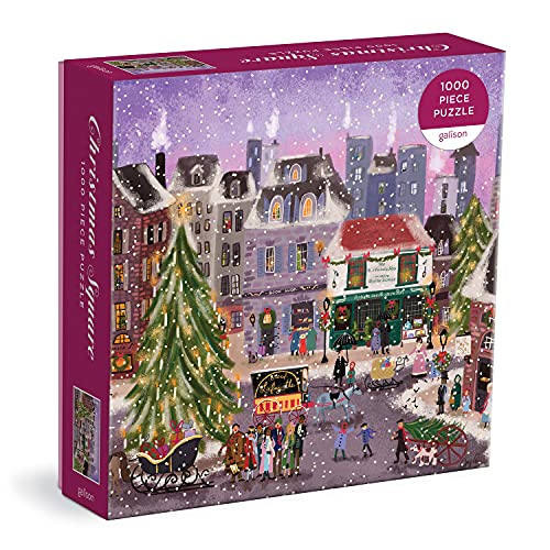 Galison Winter Lights Foil Puzzle, 500 Pieces, 20" x 20" Holiday Jigsaw Puzzle P8985