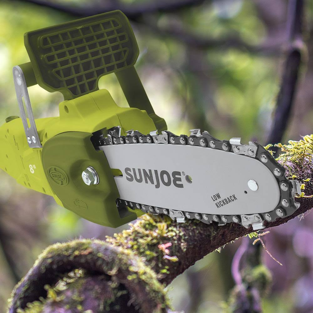 Sun Joe 8-Inch 8.0 Amp 2-in-1 Convertible Pole Chain Saw, Green E71309