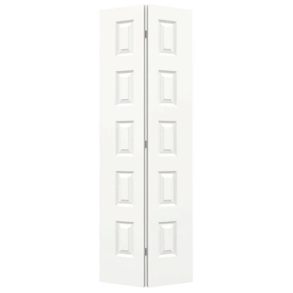 JELD-WEN 32 in. x 80 in. Rockport White Painted Smooth Molded Composite MDF Closet Bi-Fold Door