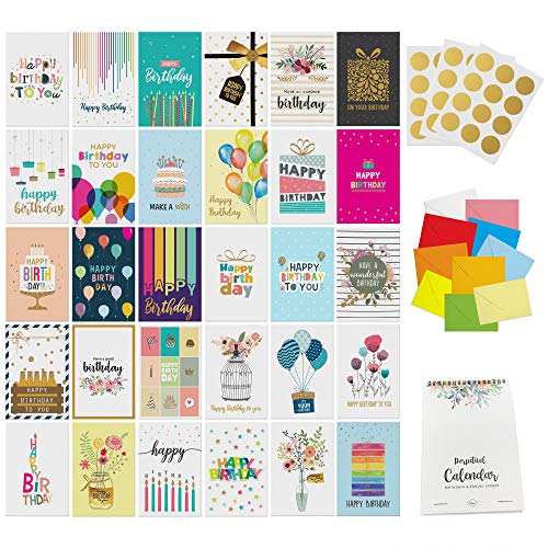 Dessie 30 Unique Christmas Cards with Envelopes and Gold Sealing Stickers B61775