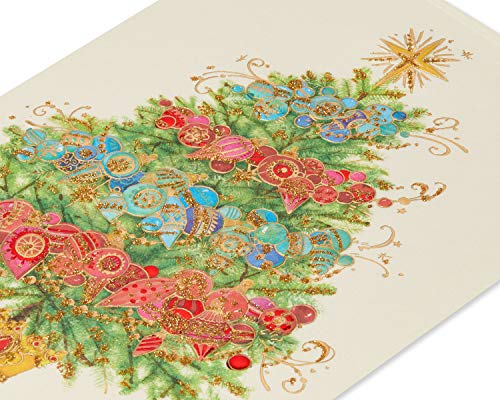 Papyrus Christmas Cards with Envelopes, Peace and Happiness, 12-Count B82192