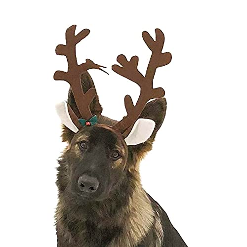 Midlee Brown Reindeer Antlers Headband Pet Christmas Costume Large H2849