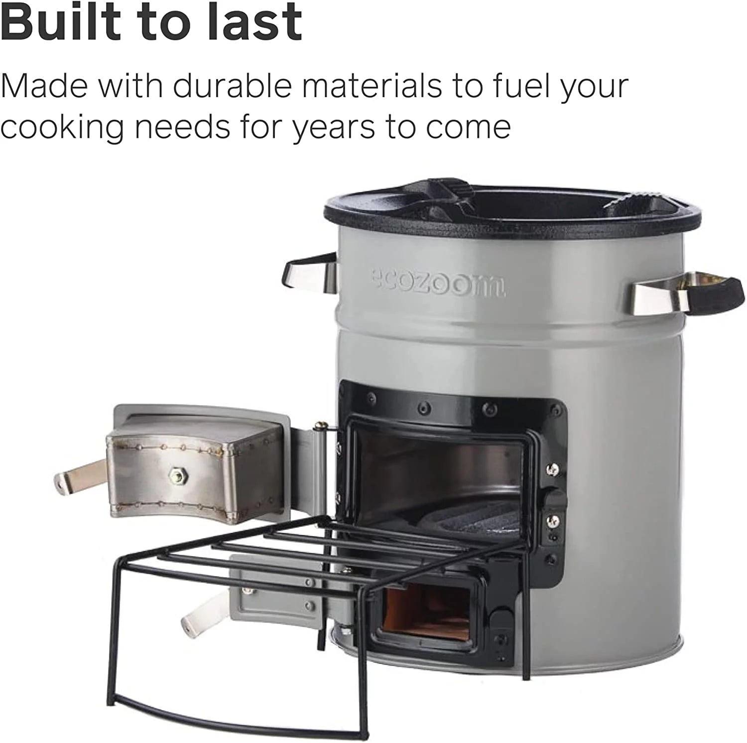 Rocket Stove Portable Camp Stove for Outdoor Cooking, Dual-Fuel Wood & Charcoal E5312