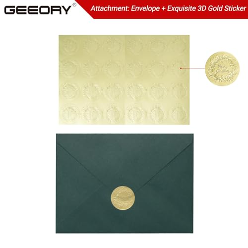 GEEORY Boxed Christmas Greeting Cards 5" x 7" Watercolor Xmas Tree & Snowflake, 24 with Envelopes & Stickers T87529