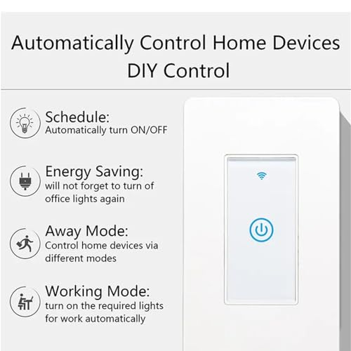 Zigbee Paddle Touch Smart Switch, Alexa and Google Home Compatible, Neutral Wire Required Y846