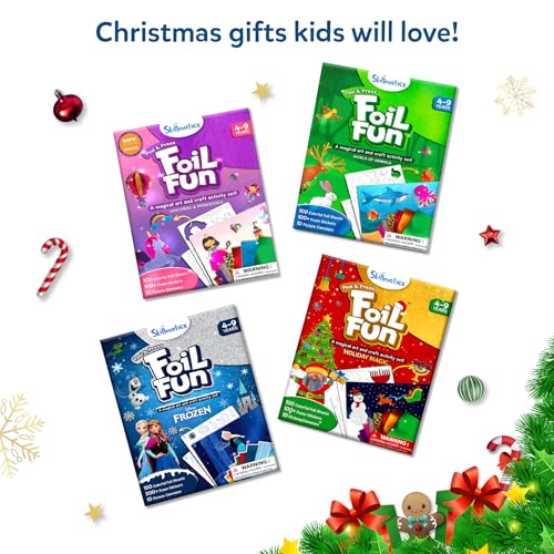 Skillmatics Foil Fun Christmas Ornaments, Mess Free Art Craft Kit for Kids Ages 4-9 S207