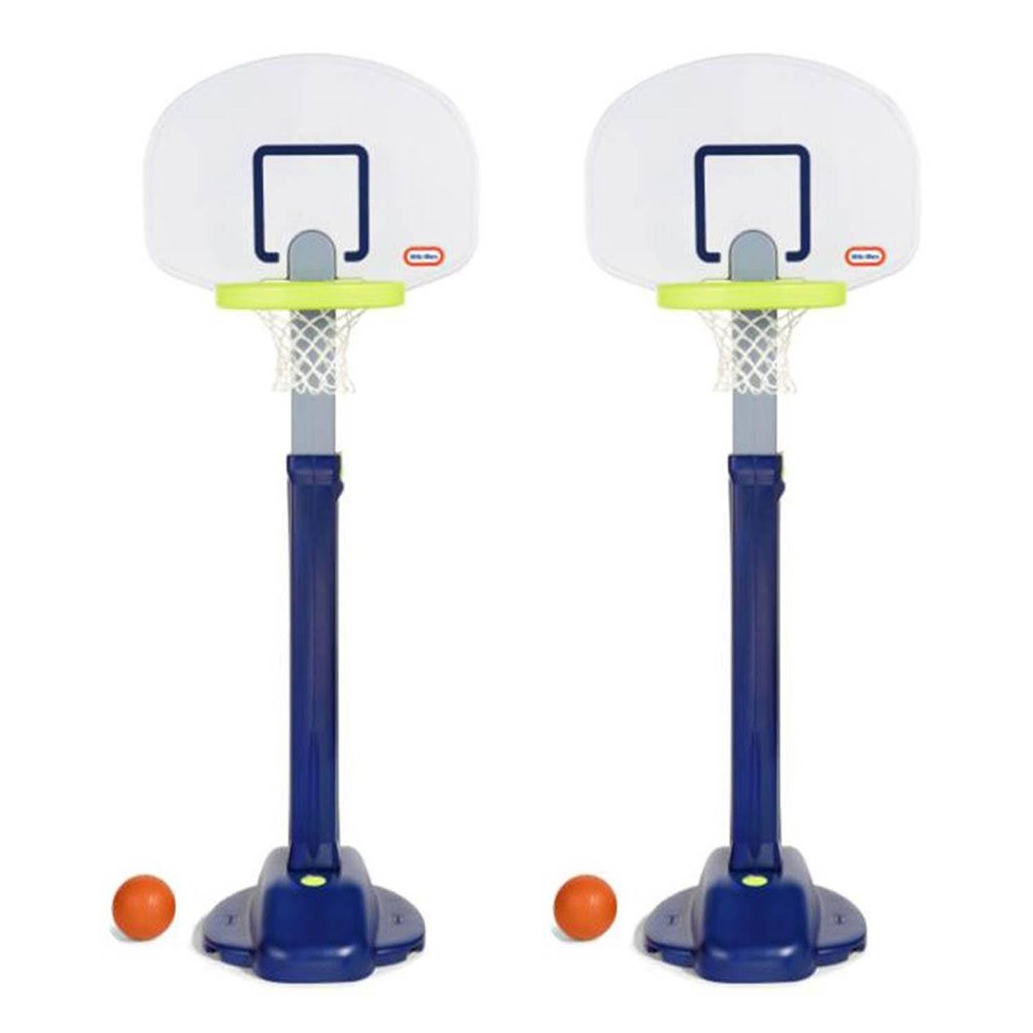 Little Tikes Adjust &n Jam Pro Basketball Hoop Toy with Sand Base (2 Pack) - Megean